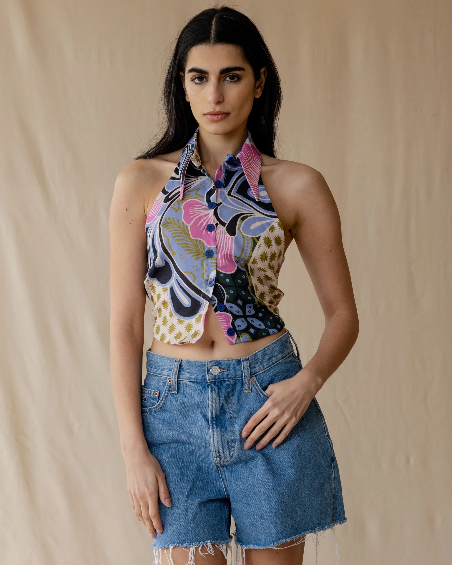 Sky Patchwork Shirt