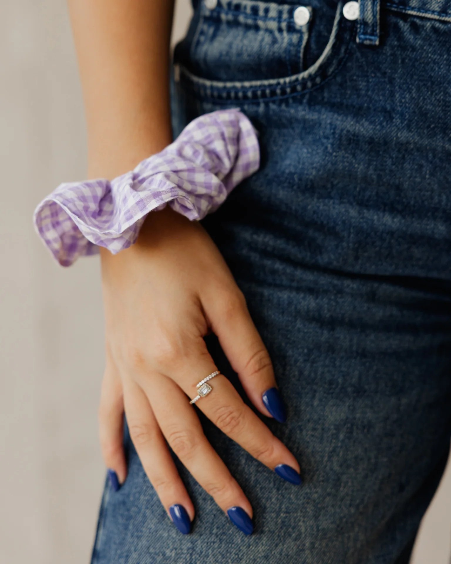 Pastel Picnic Pruple Scrunchie