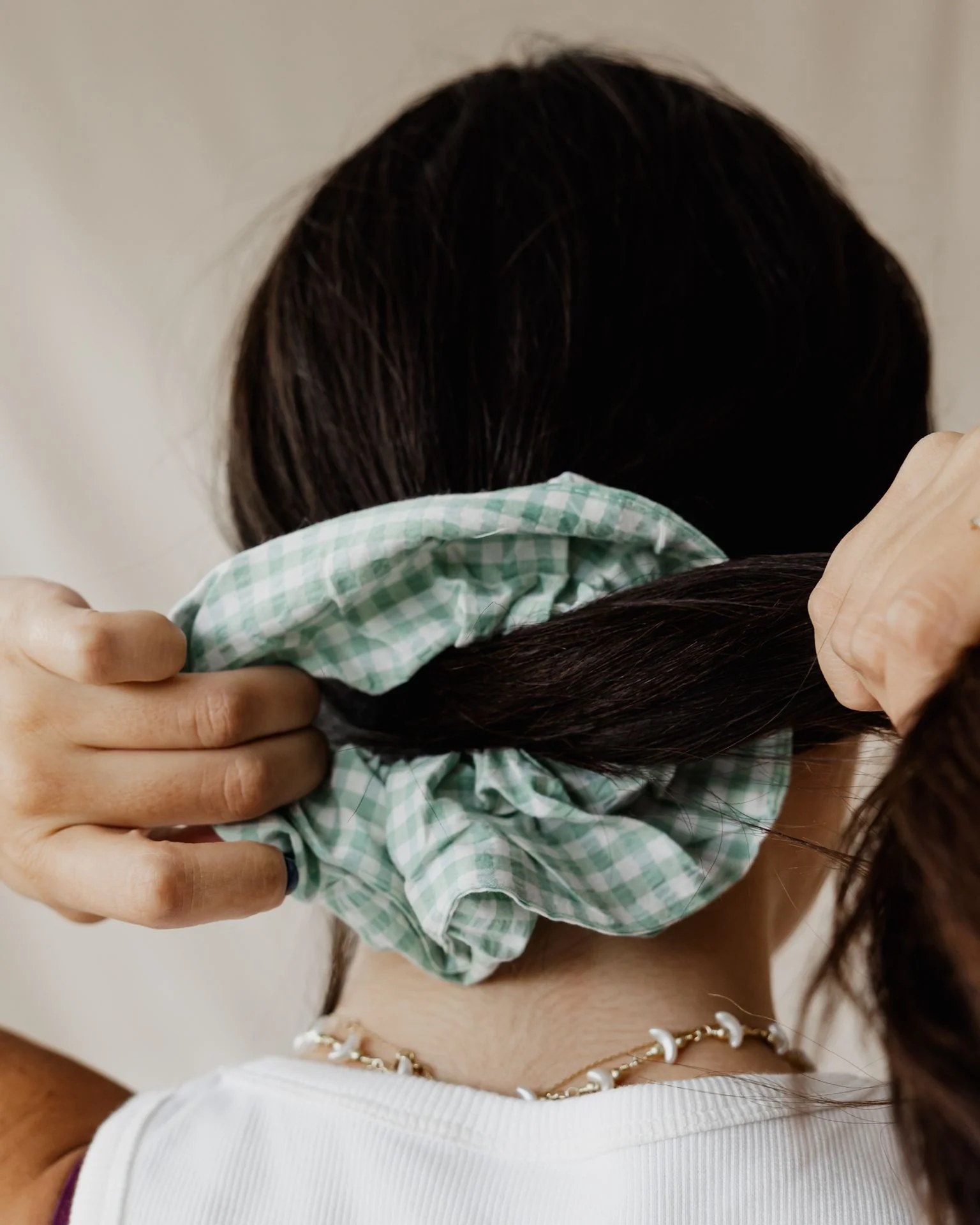 Pastel Picnic Green Scrunchie