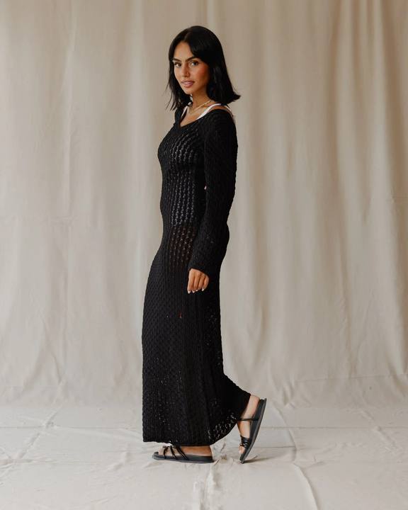 Veloura Black Knit Dress