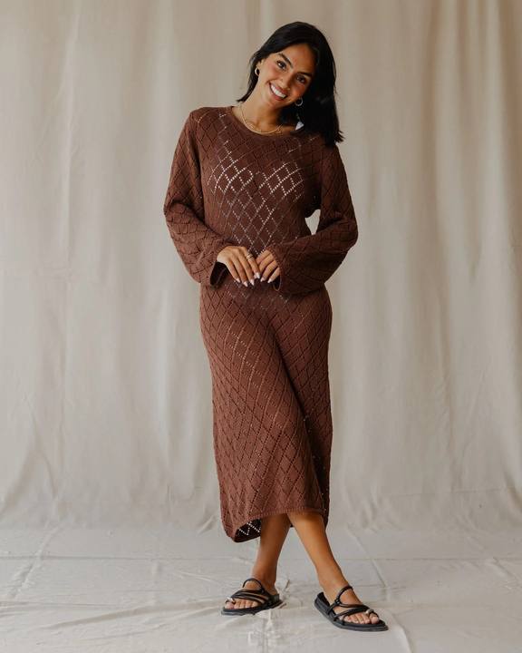 Dusk Brown Knit Dress