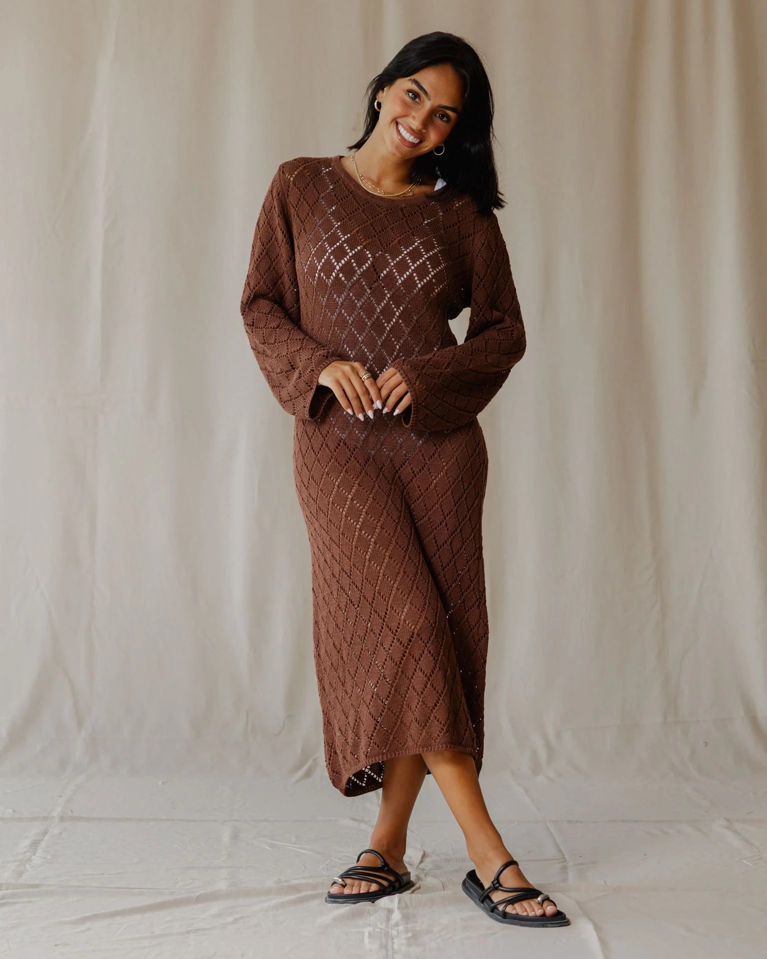 Dusk Brown Knit Dress