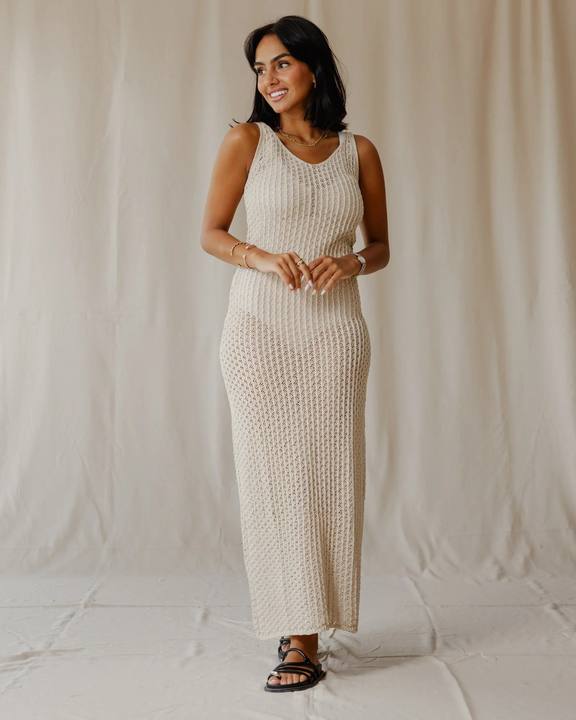 Haven Off-White Knit Dress