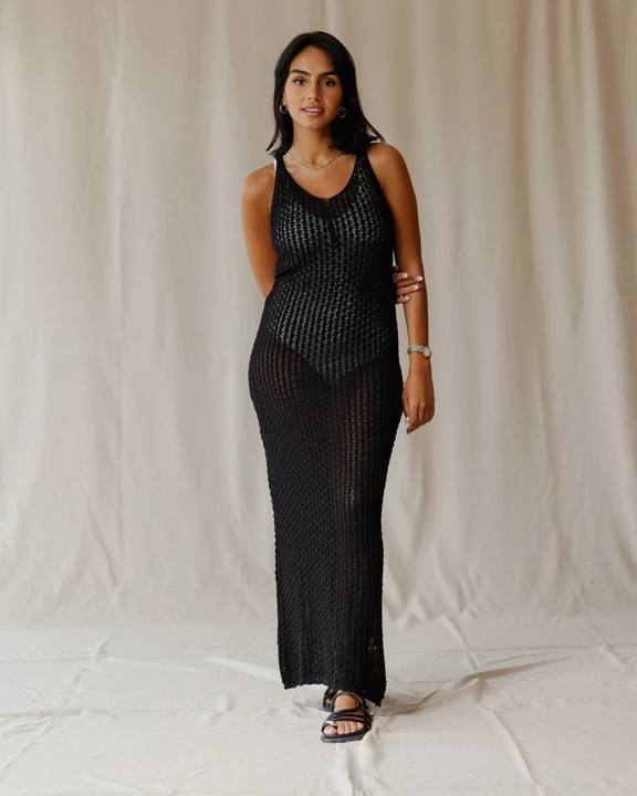 Haven Black Knit Dress