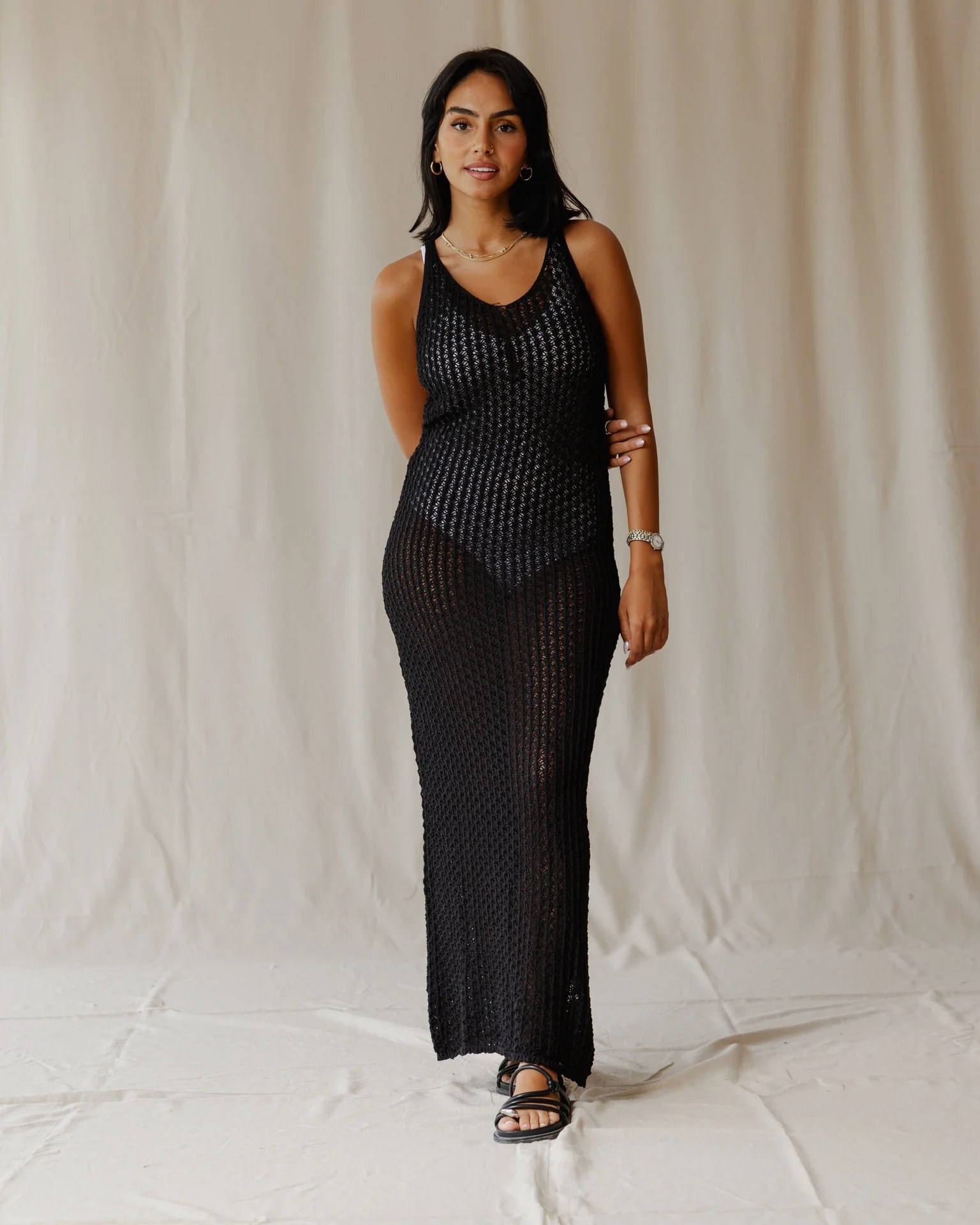 Haven Black Knit Dress