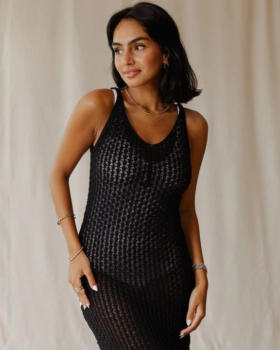 Haven Black Knit Dress