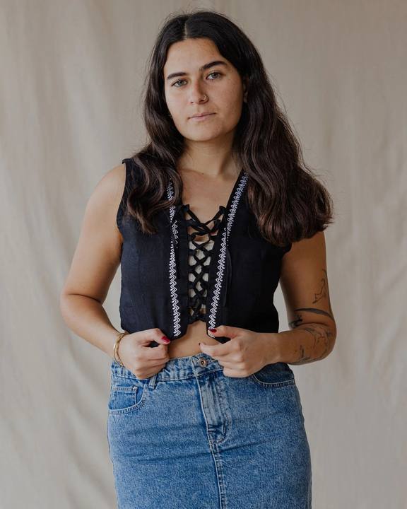 Twisted And Woven Vest Black