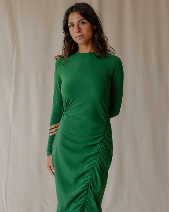 Ruched Dress In Green