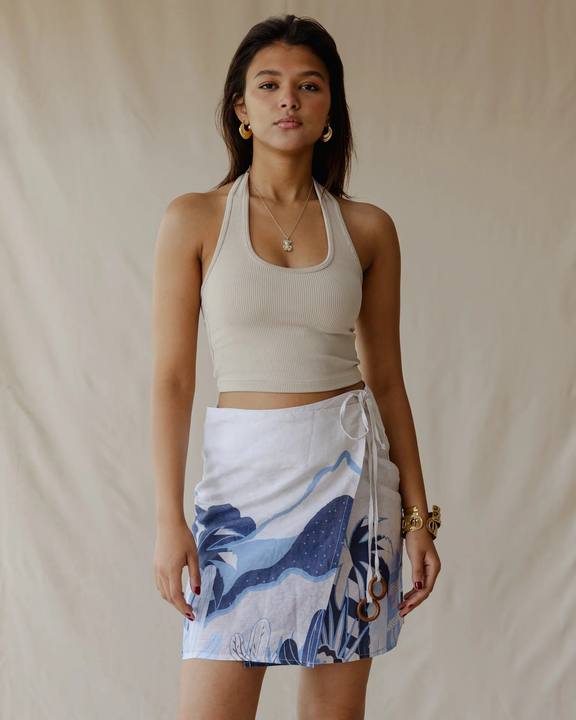 Off-White Midnight Oasis Linen Skirt