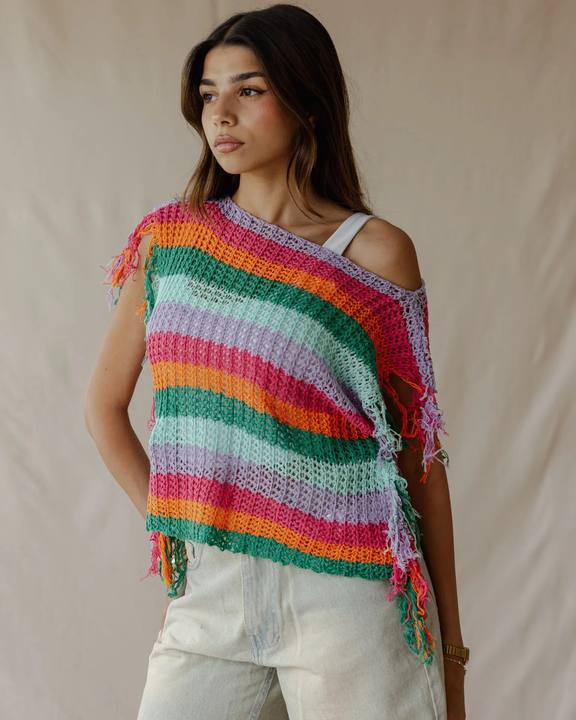 Cotton Candy Chaos Sleeveless Top