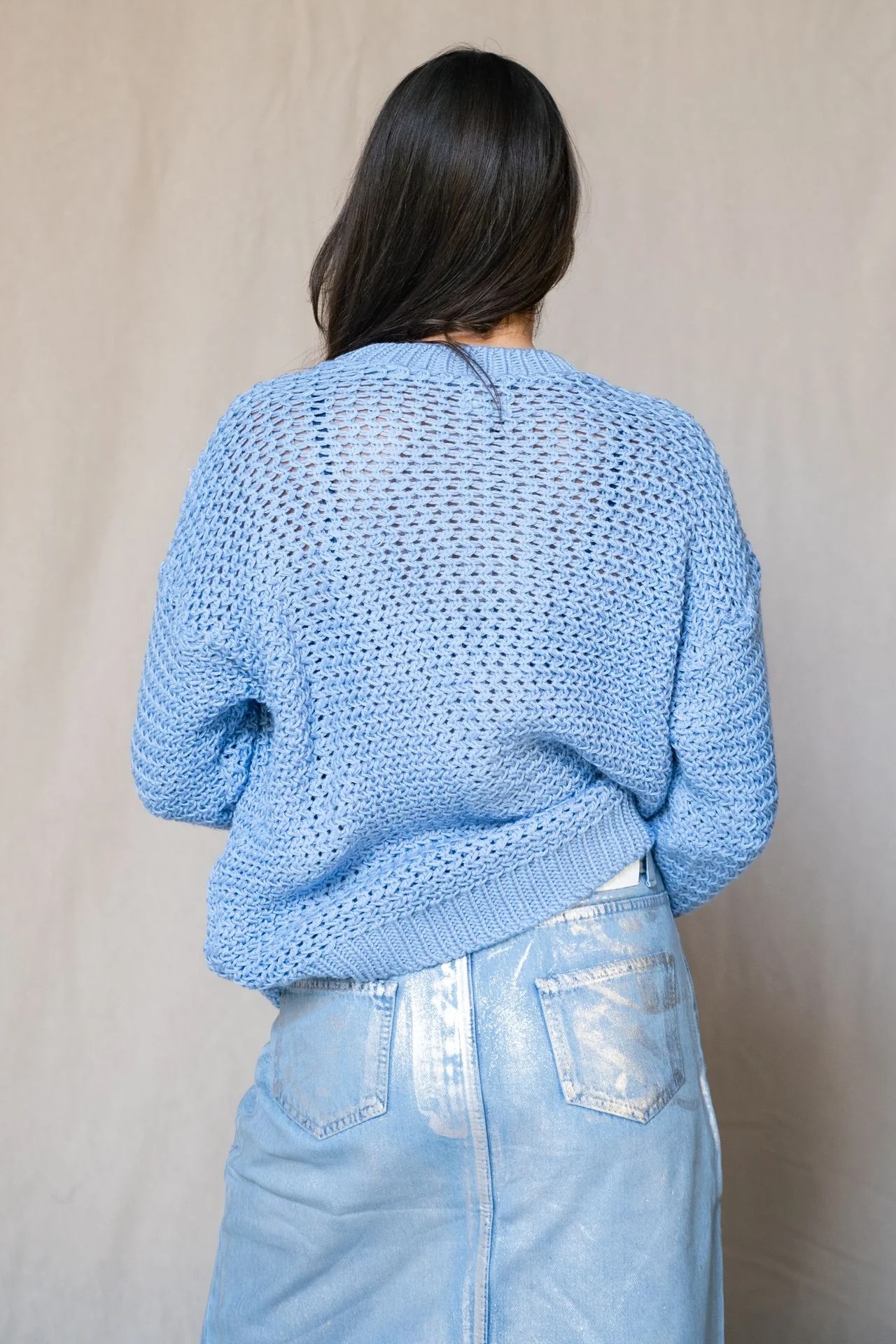 Knitted Sweater In Baby Blue