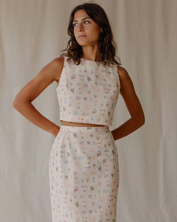 Summer Postcard Beige Top