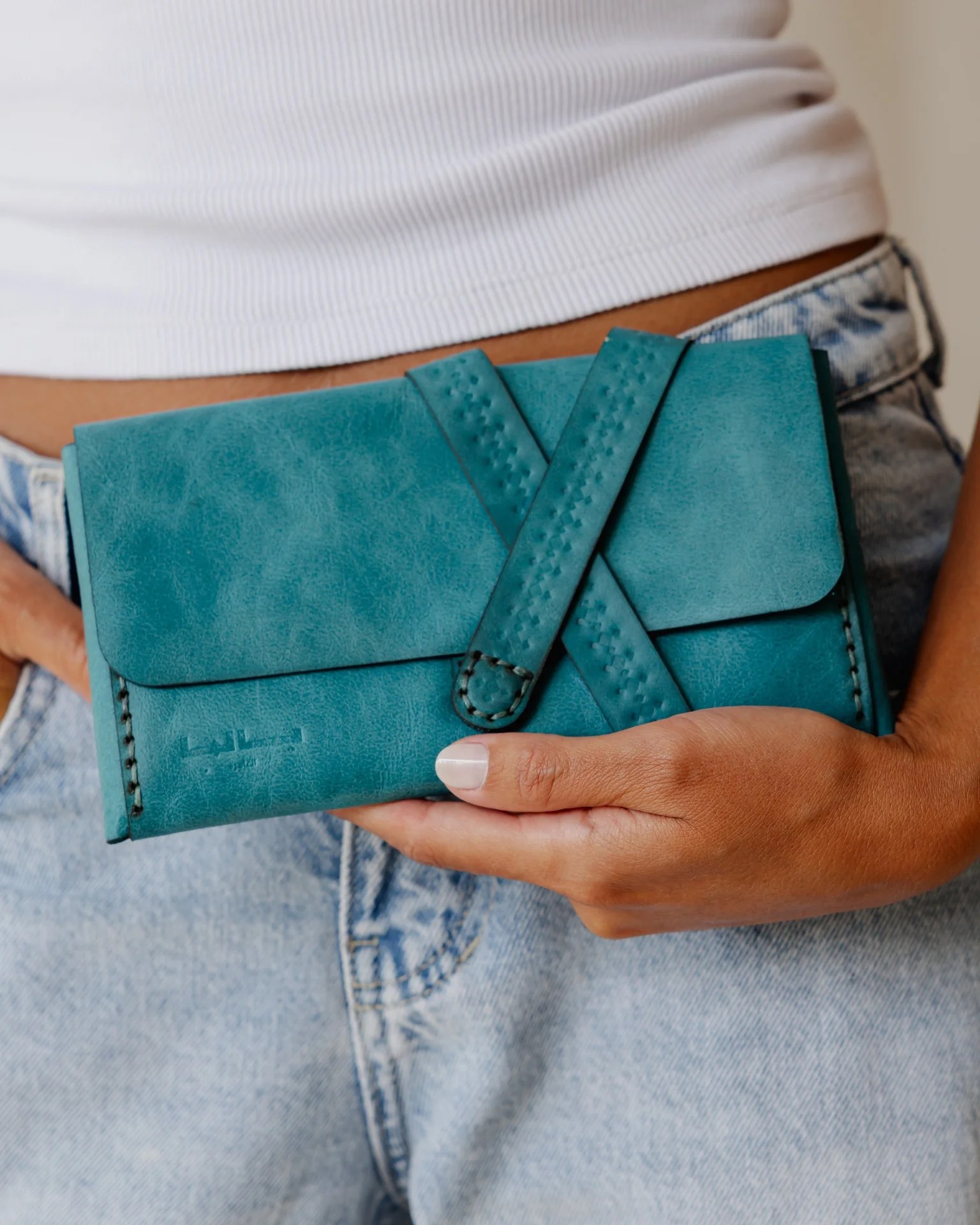 Mahalla Genuine Purse Turquoise