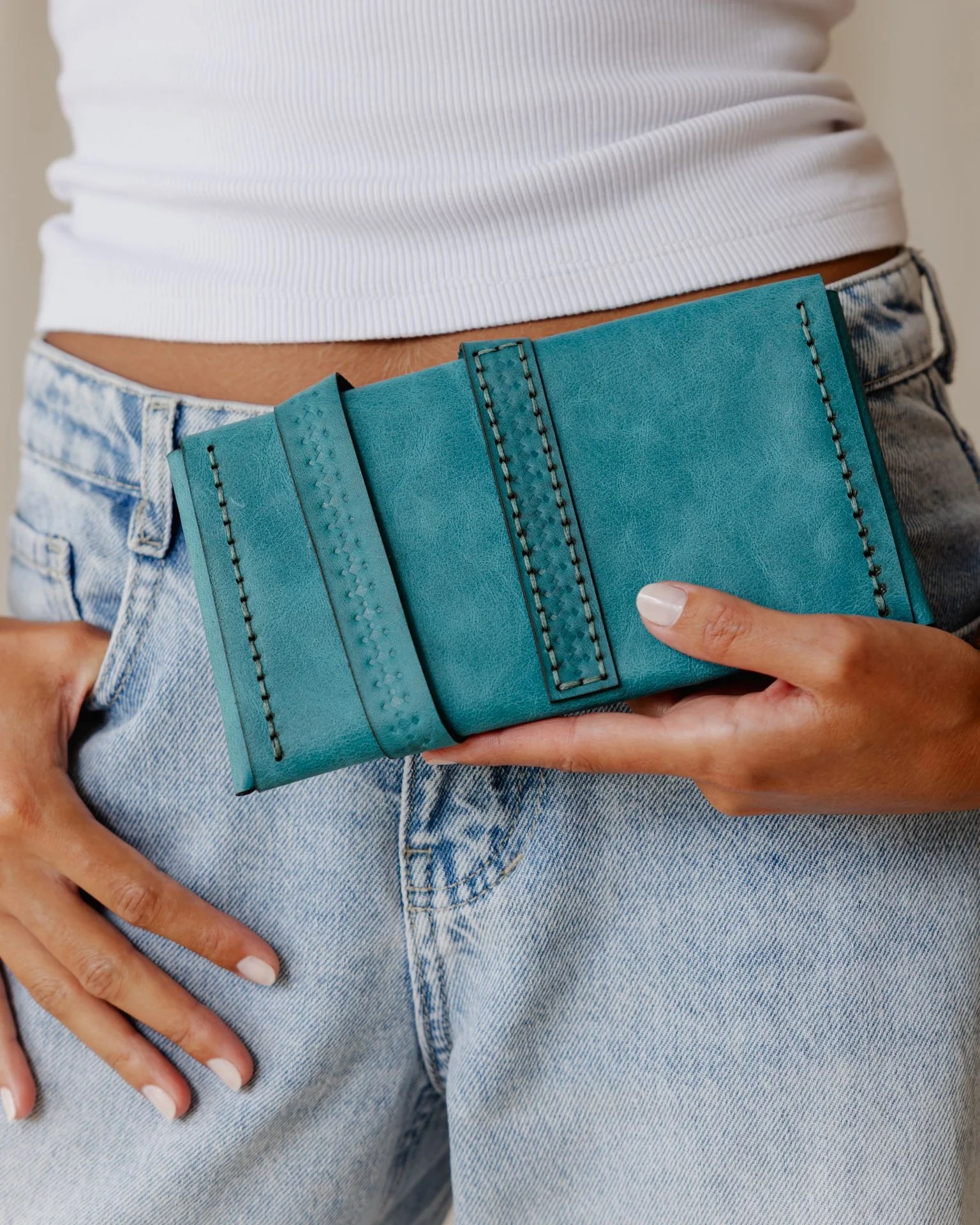 Mahalla Genuine Purse Turquoise