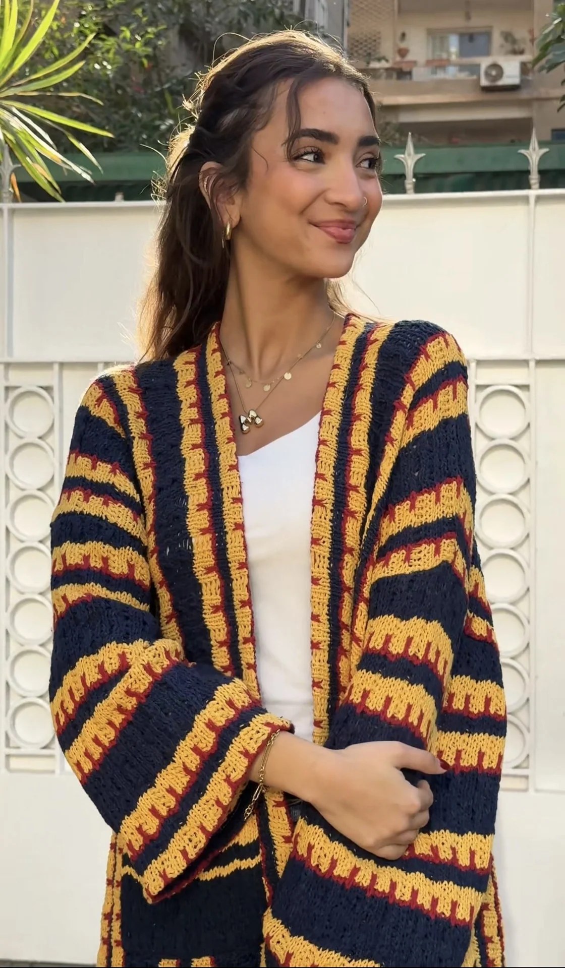 Navy Gold Nomad Cardigan