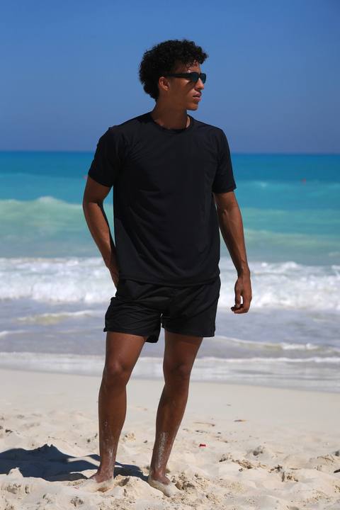 Nylon Black Men's Rashguard