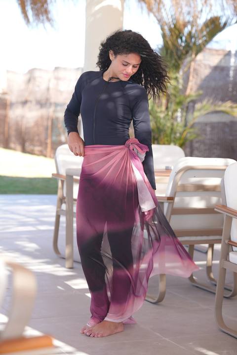 Burgundy Gradient Coverup Wrap-Around