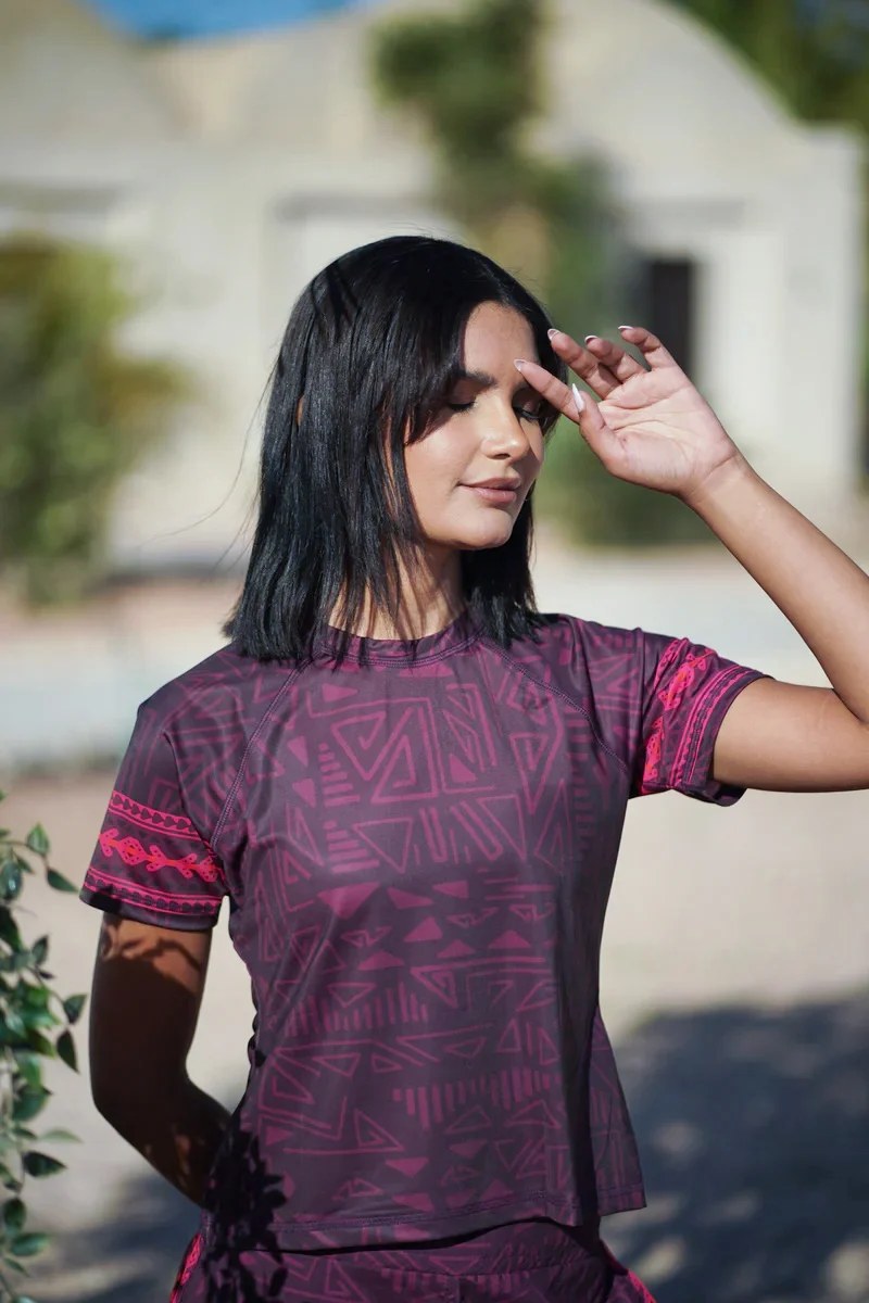 Rockstar Bikini Sun Protection Half  Sleeve Rashguard