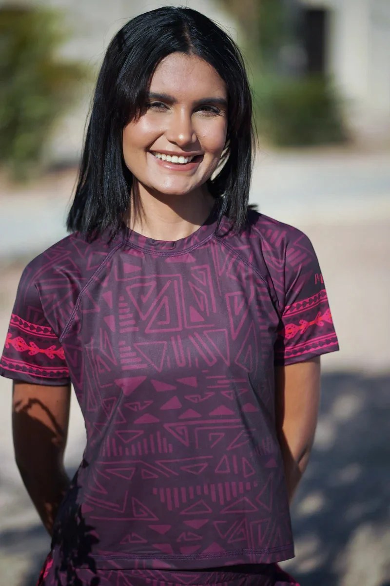 Rockstar Bikini Sun Protection Half  Sleeve Rashguard