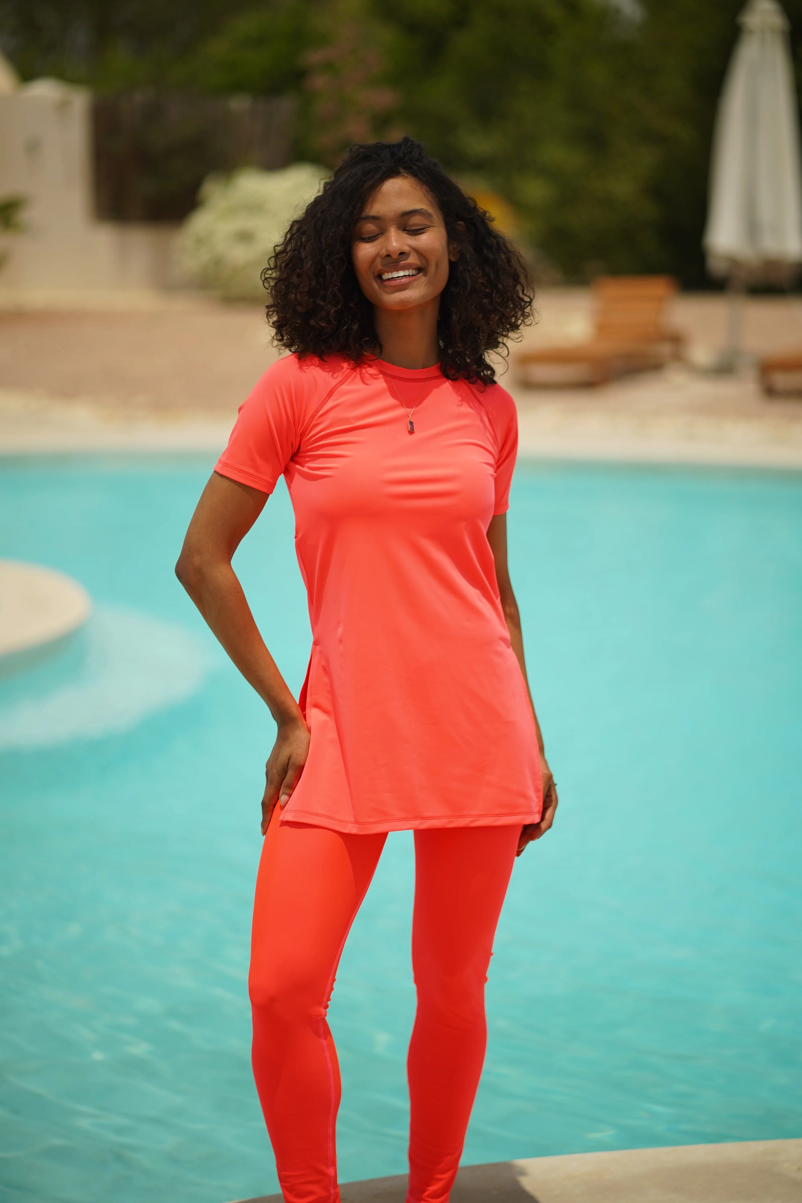 Neon watermelon Half  Sleeve Basic Tee Rashguard