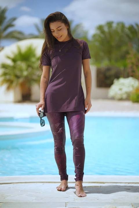 Burgundy Flash Swim Legging