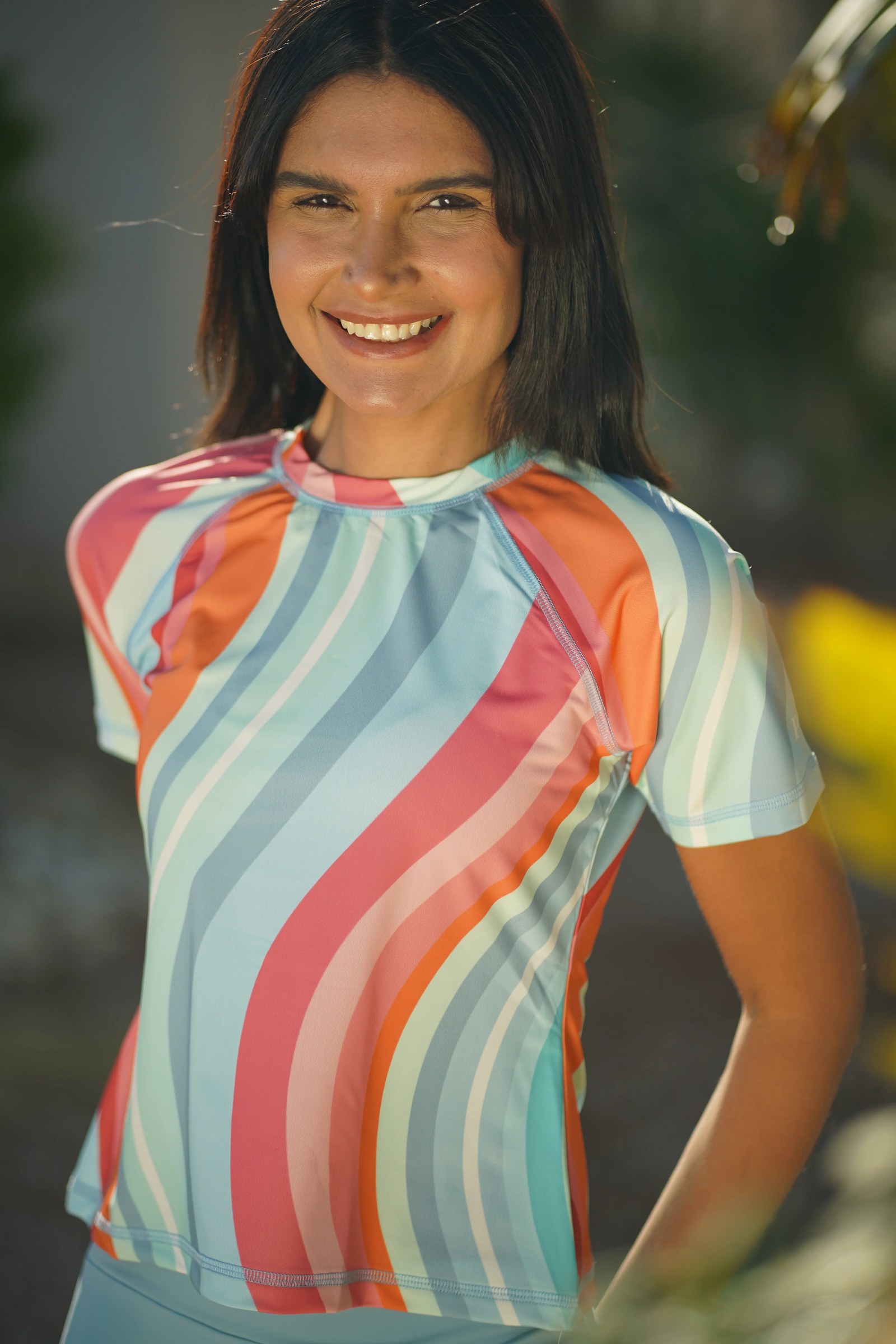 Cali Girl Bikini Sun Protection Half  Sleeve Rashguard