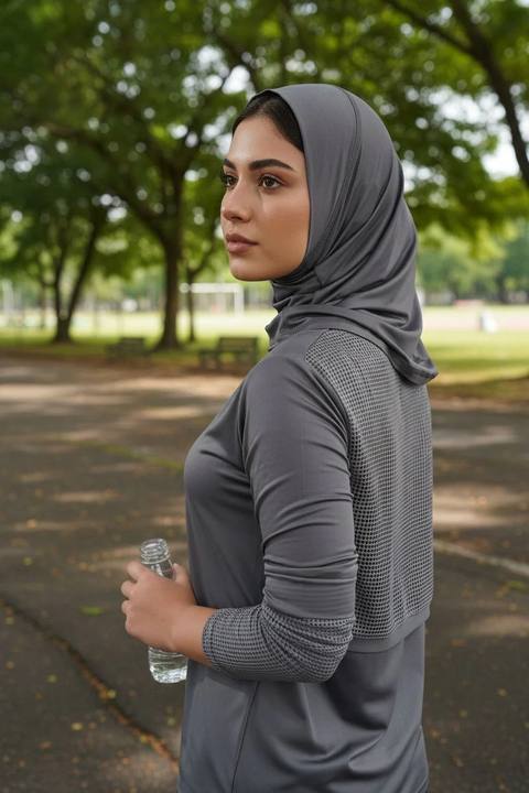 Dark Grey Slip on hijab