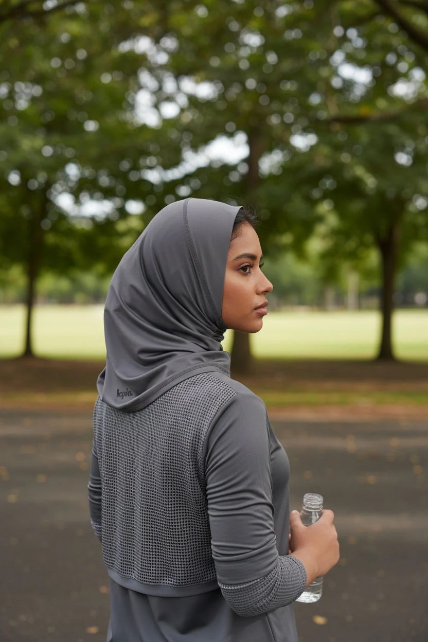 Dark Grey Pulse Mesh Top