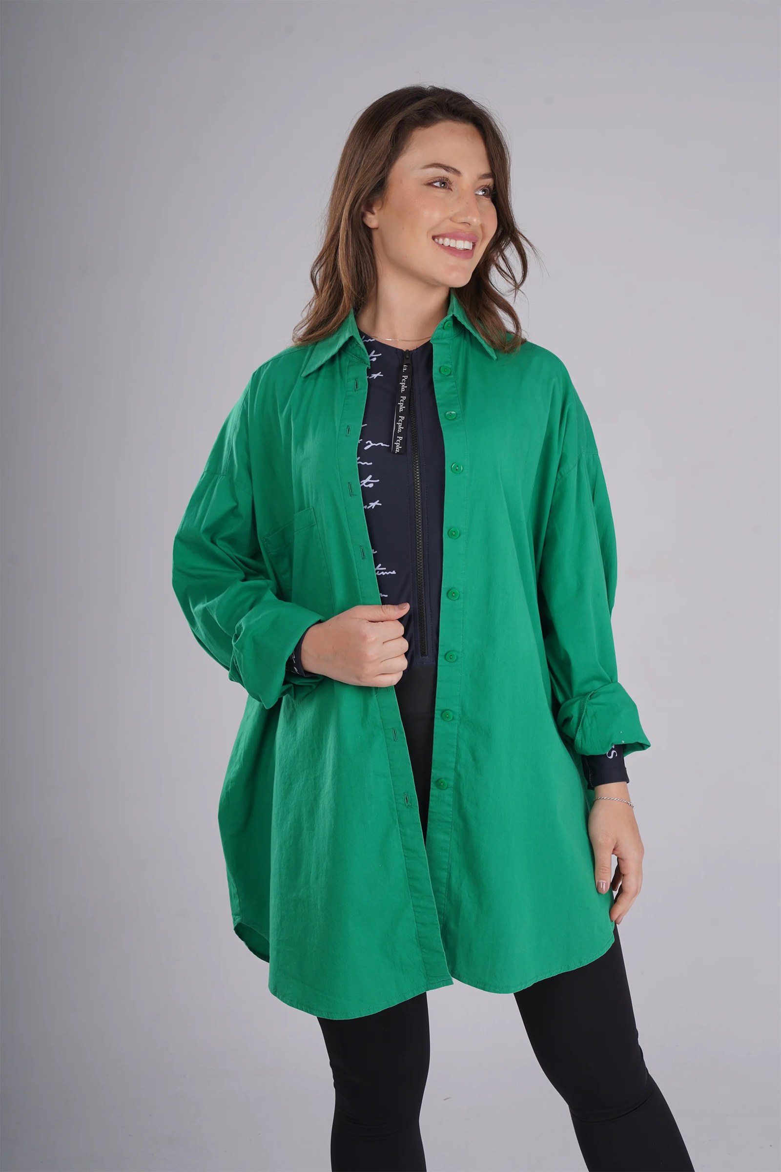 Green oversized shirt