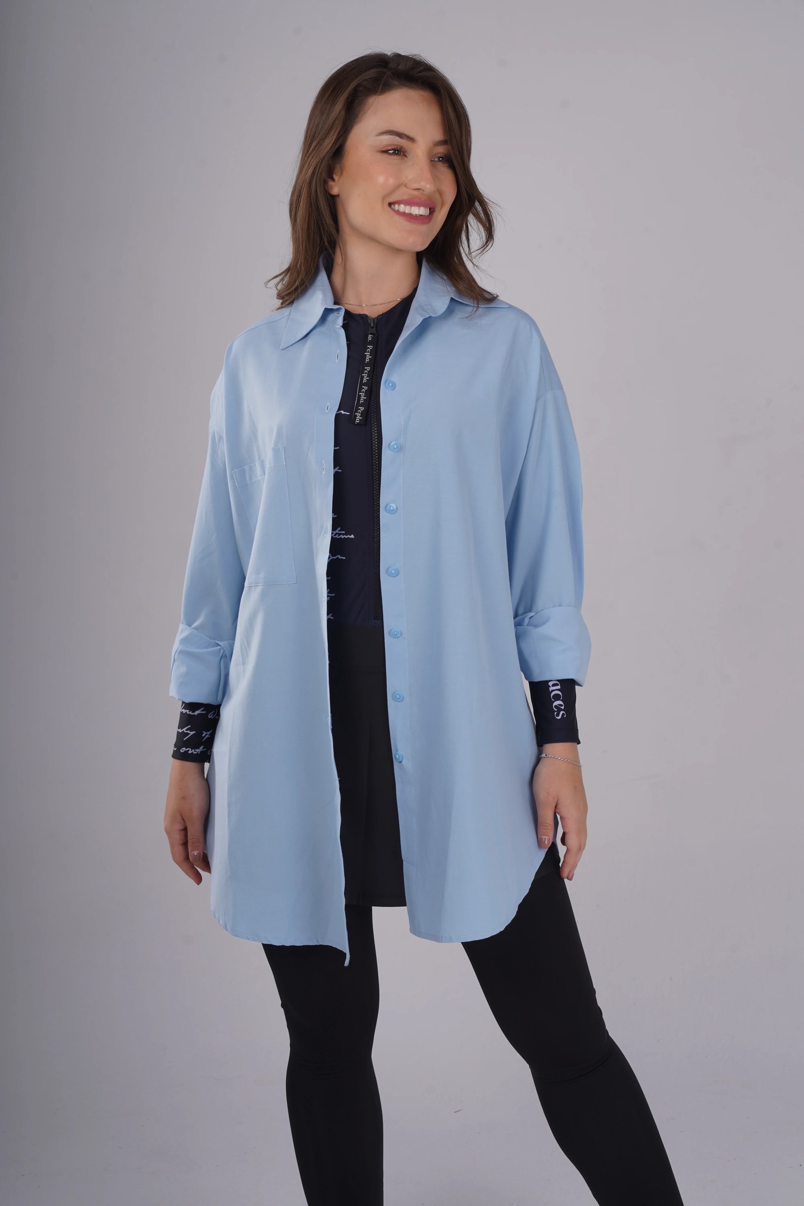Blue Oversized Shirt
