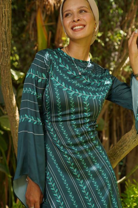 Emerald Satin Dress