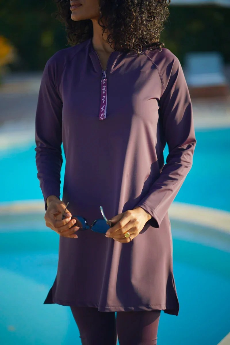 Burgundy Squared Long Rashguard