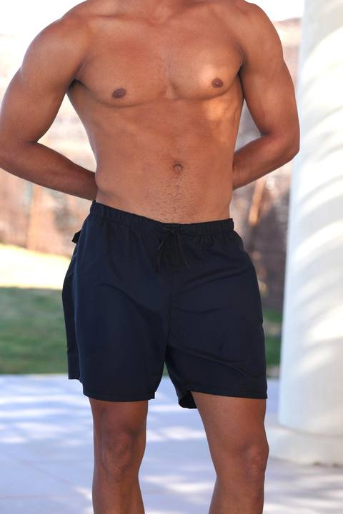 Black Mens Trunks 19 Inch