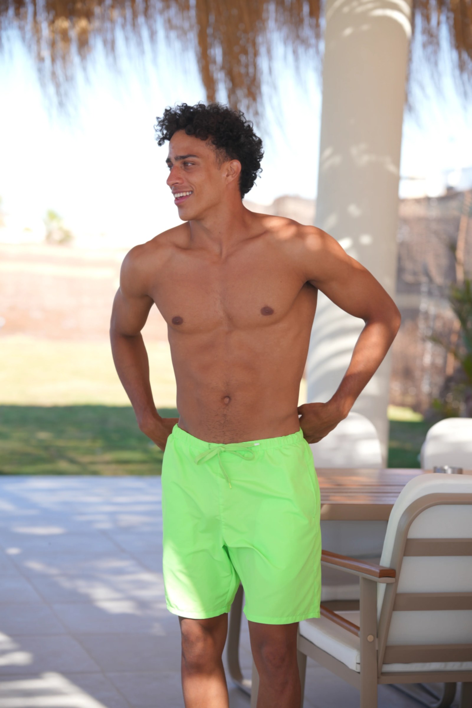 Neon green Mens Trunks 19 Inch