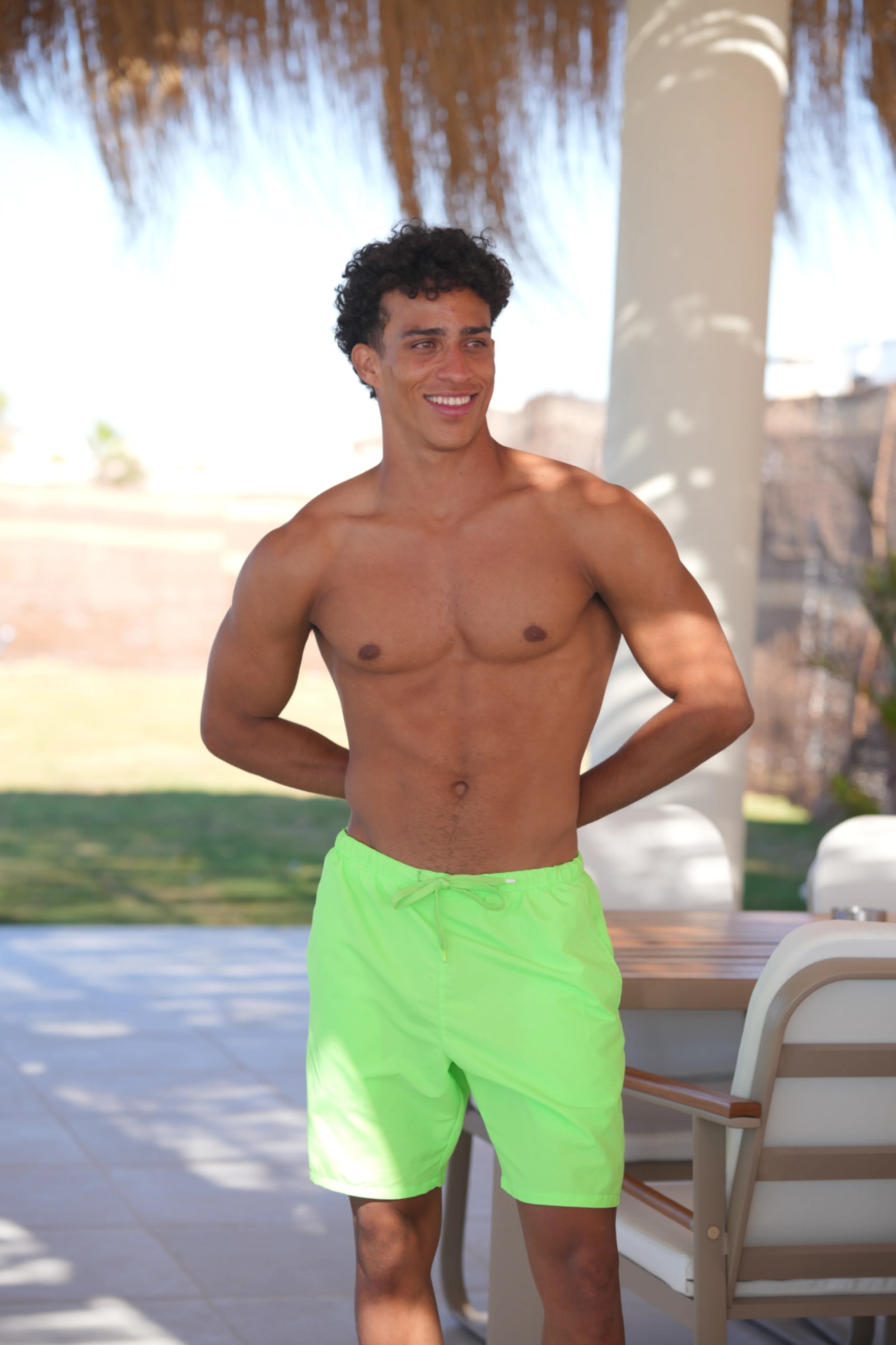Neon green Mens Trunks 19 Inch