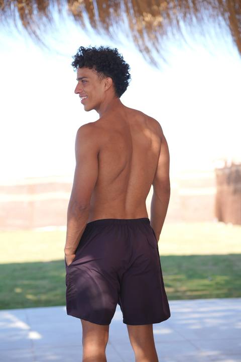 Burgundy Mens Trunks 19 Inch