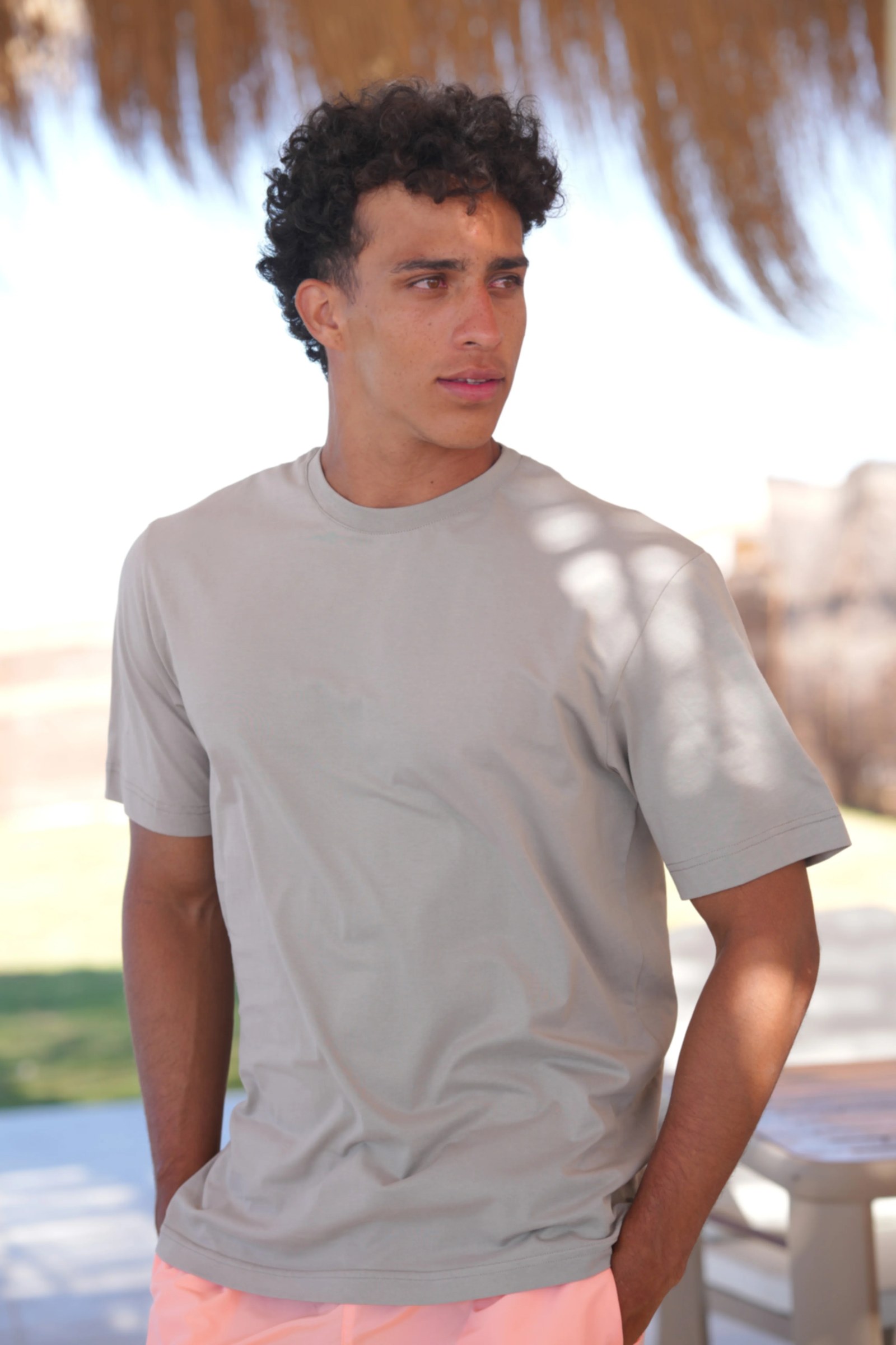 Greige Men's Cotton T-Shirt