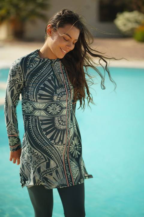 Boho Olive Squared Long Rashguard