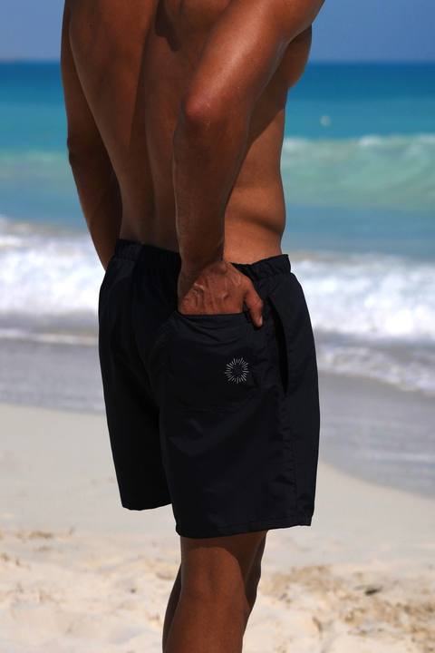 Black Mens Trunks 17 Inch