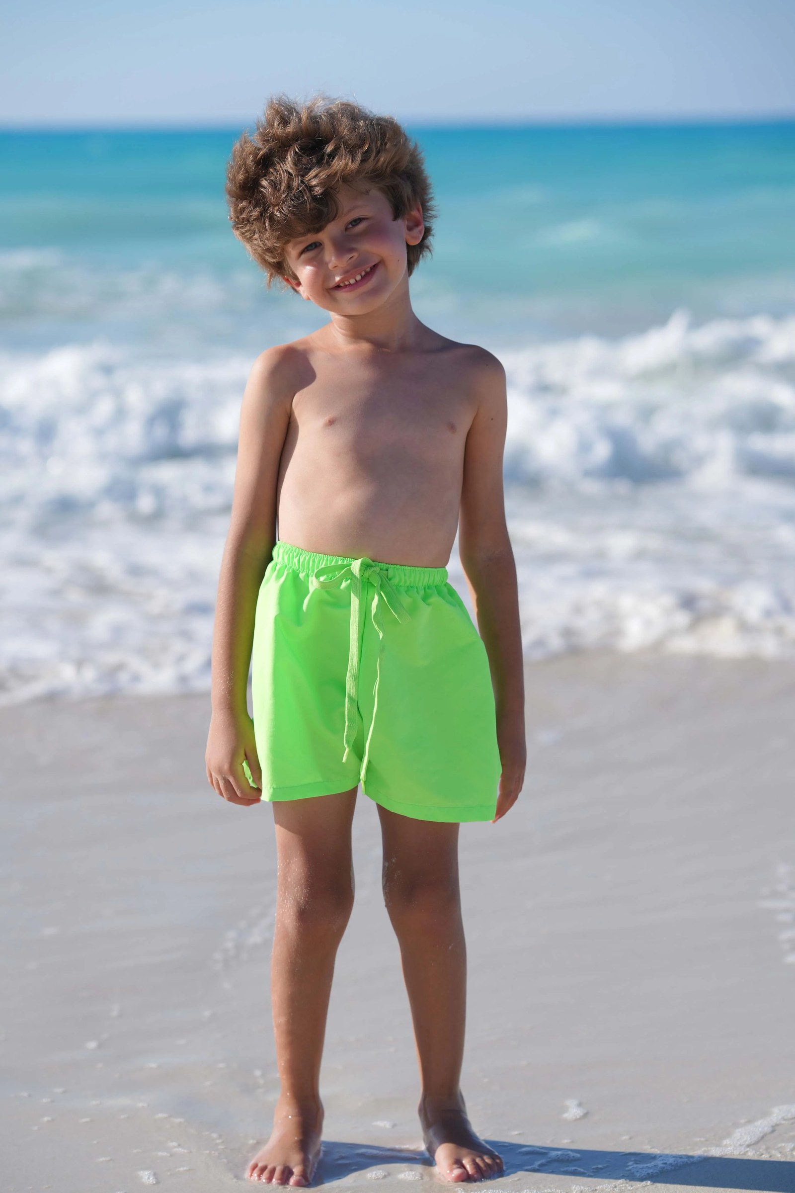 Neon Green Boys Trunks