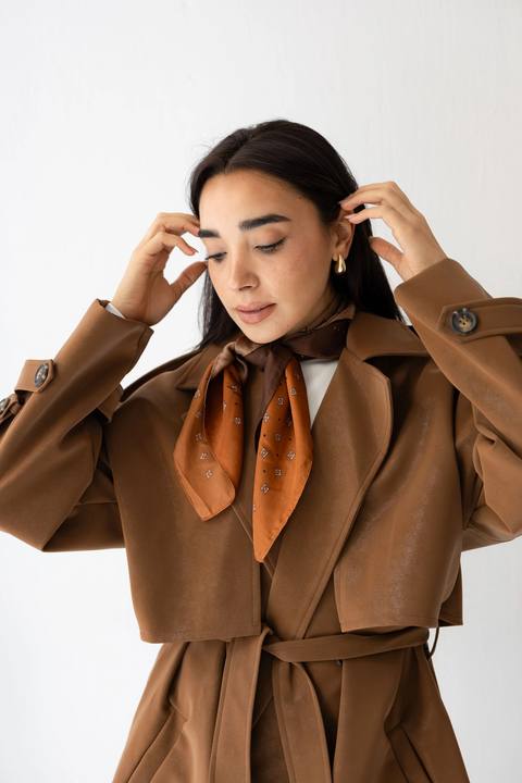 Long leather coat In brown