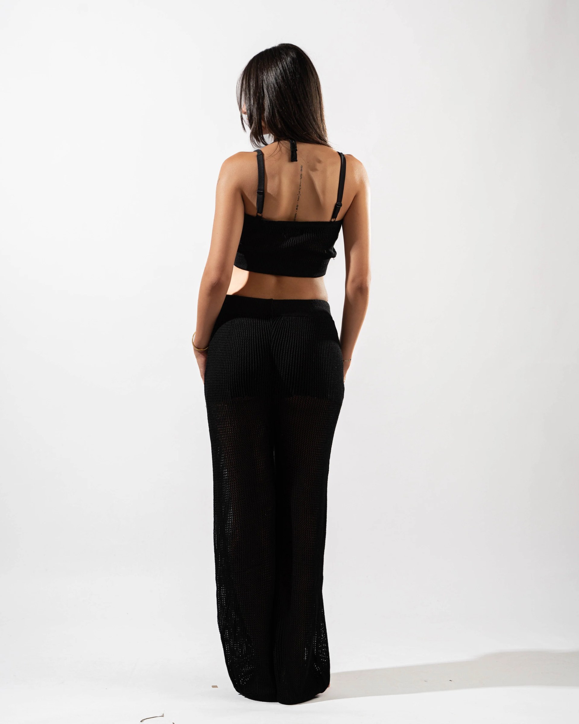 Knitted Crop Top in Black