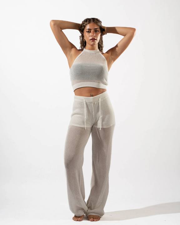 Knitted Pants in White