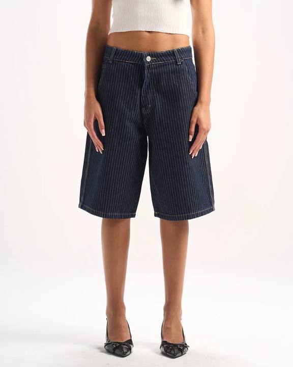 NAVY STRIPED JORTS