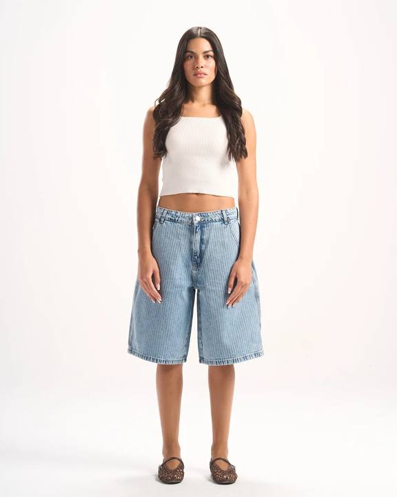 LIGHT BLUE STRIPED JORTS