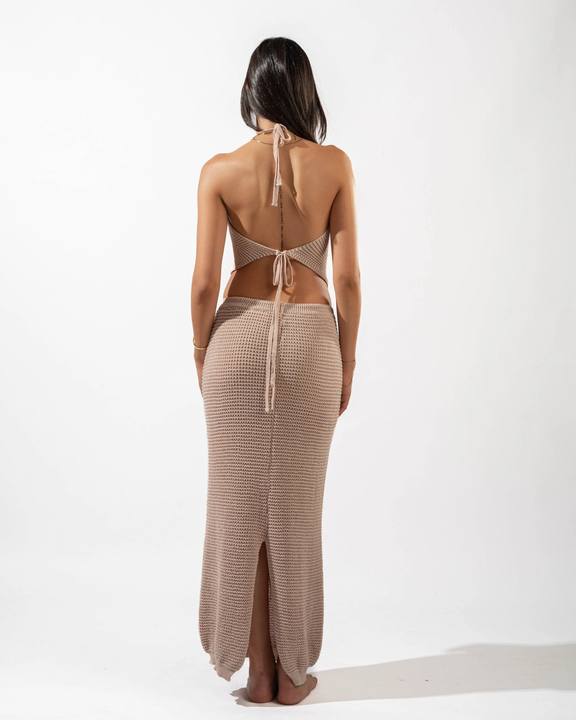 Knitted Skirt in Beige