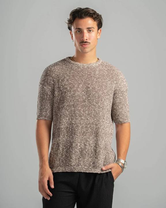 Pink Snowfleck Knit Tee