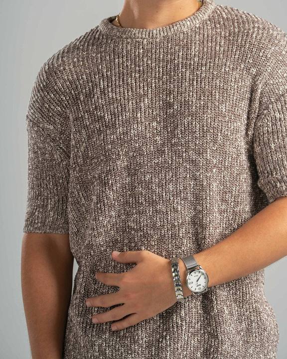 Pink Snowfleck Knit Tee