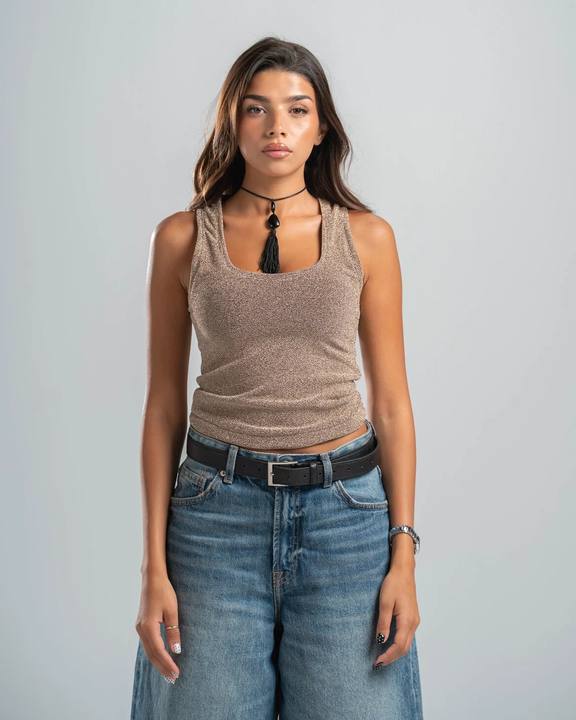 CHAMPAGNE SHIMMER TOP