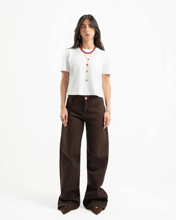 Brown Women Straight Jeans